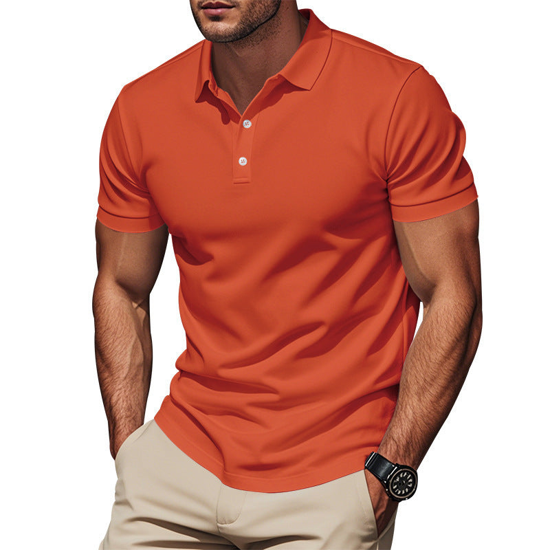 Men's Gentleman Loose Breathable Lapels Short Sleeve