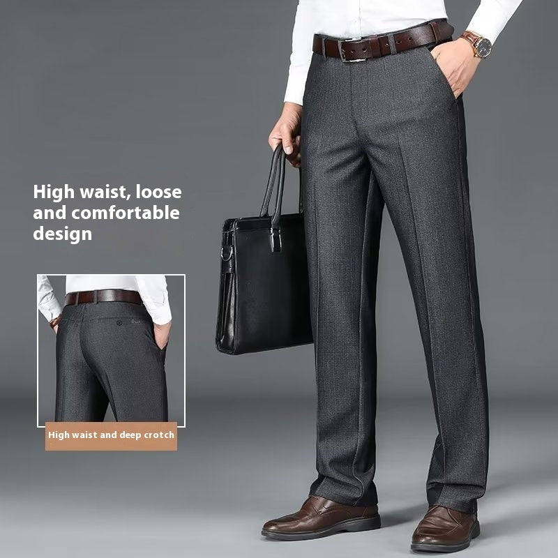 Men's Business Suit Pants Draped Casual Pants