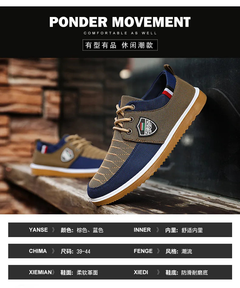 Old Beijing Cloth Shoes Versatile Work Shoes Casual breathable wear-resistant Fashion Lacing Casual Canvas Shoes Large sizes