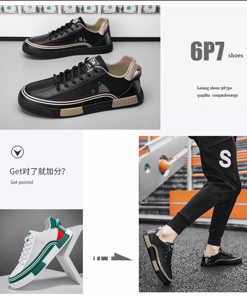 PARZIVAL Men Vulcanized Sneakers Shoes Tennis Sports Skateboarding Walking Shoes Hollow Out Casual Shoe For Male Plus Size 38-47