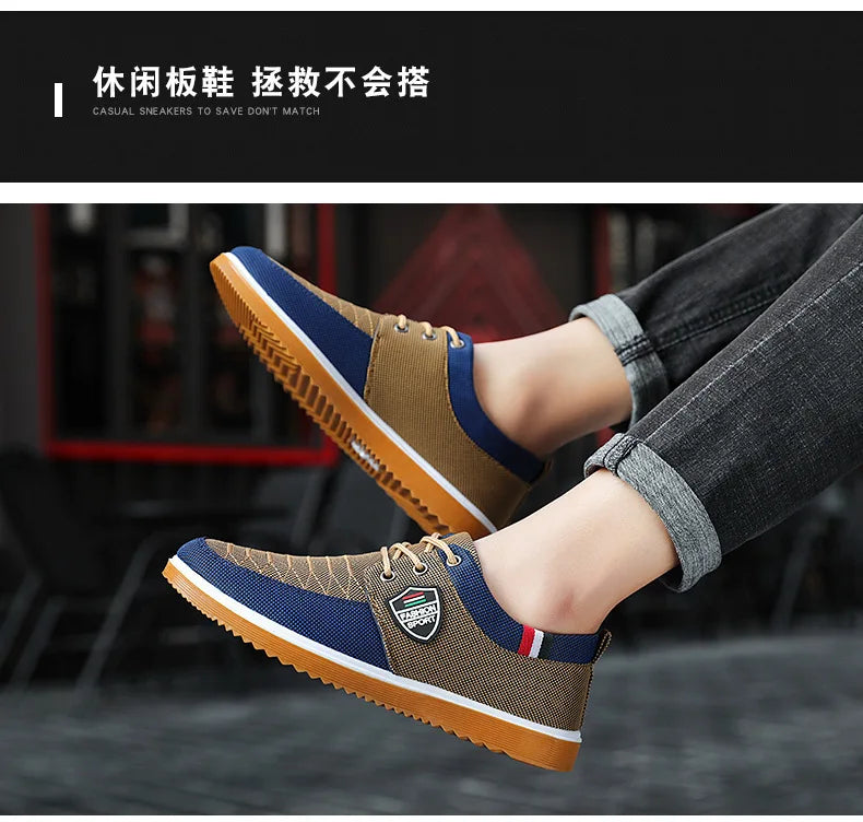 Old Beijing Cloth Shoes Versatile Work Shoes Casual breathable wear-resistant Fashion Lacing Casual Canvas Shoes Large sizes