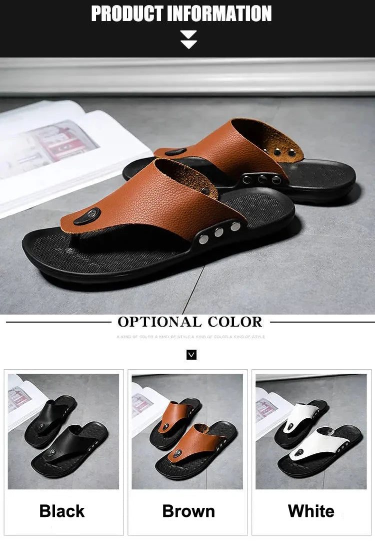 YRZL Flip Flops Men Summer Slippers Beach Sandals Comfortable Casual Shoes Fashion Black Non-Slip Bathroom Shoes Men Slides