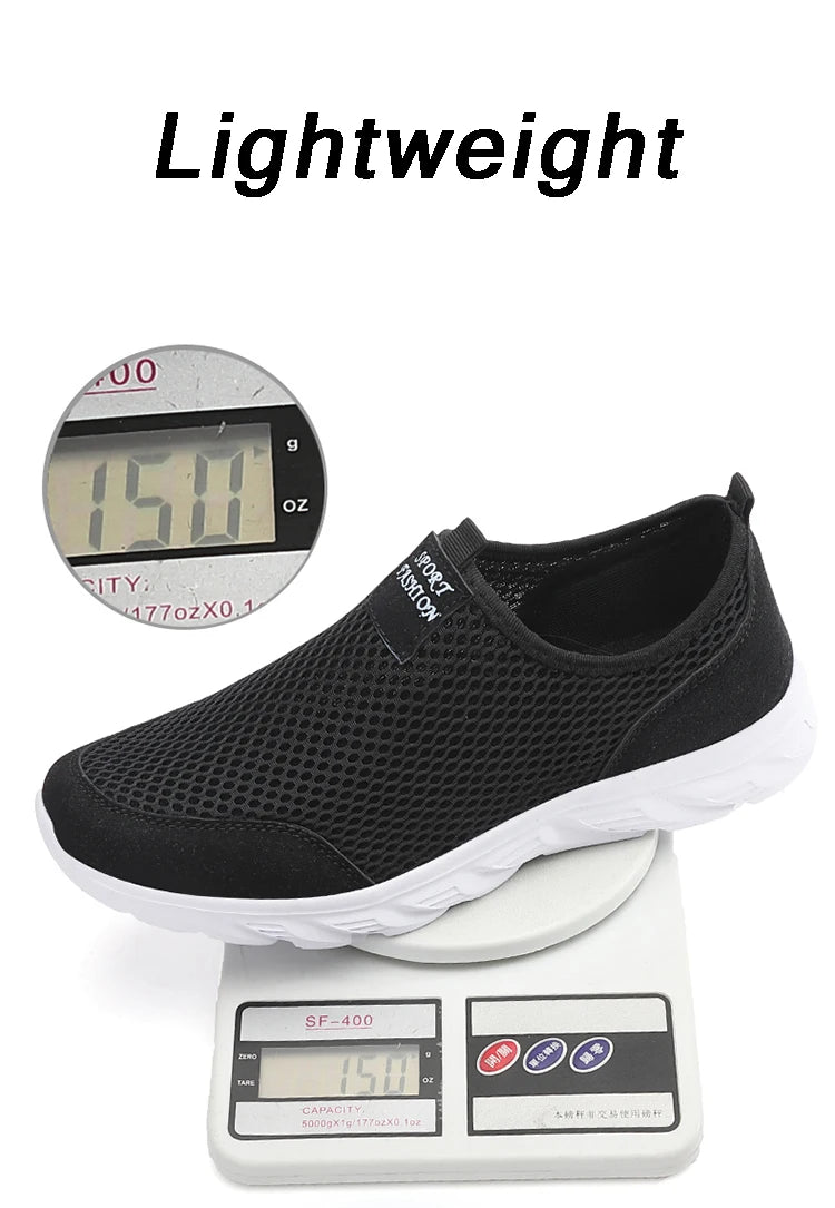 2023 Lightweight Men Casual Shoes Breathable Slip on Male Casual Sneakers Anti-slip Men's Flats Outdoor Walking Shoes Size 39-47