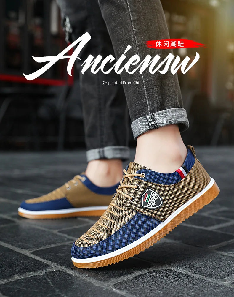 Old Beijing Cloth Shoes Versatile Work Shoes Casual breathable wear-resistant Fashion Lacing Casual Canvas Shoes Large sizes