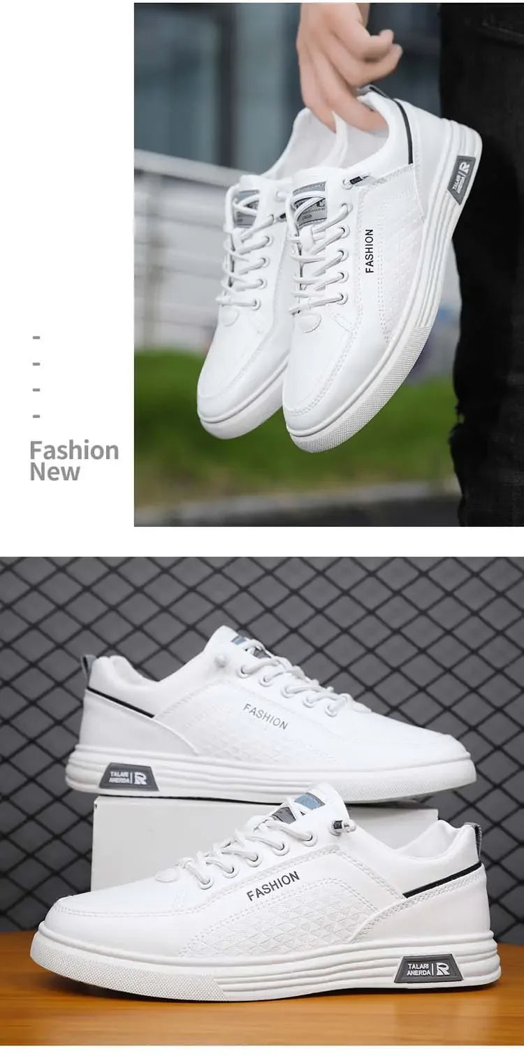 Men Versatile Leather Board Shoes Platform Sports Light Tenis Masculino Casual Shoes Comfortable Anti Slip Lazy Hiking Shoes