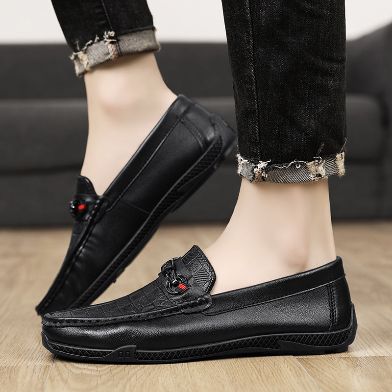 Fashion Leather Men Casual Shoes Slip on Formal Loafers Luxury Brand Comfortable Men Moccasins Italian Soft Male Driving Shoes