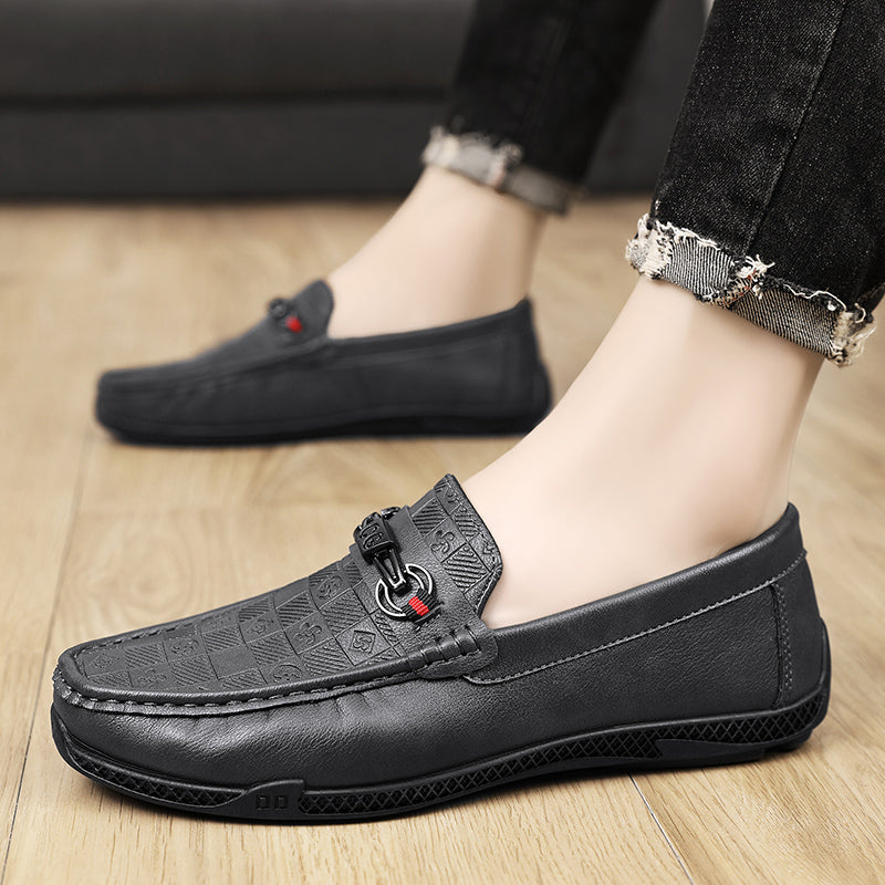 Fashion Leather Men Casual Shoes Slip on Formal Loafers Luxury Brand Comfortable Men Moccasins Italian Soft Male Driving Shoes