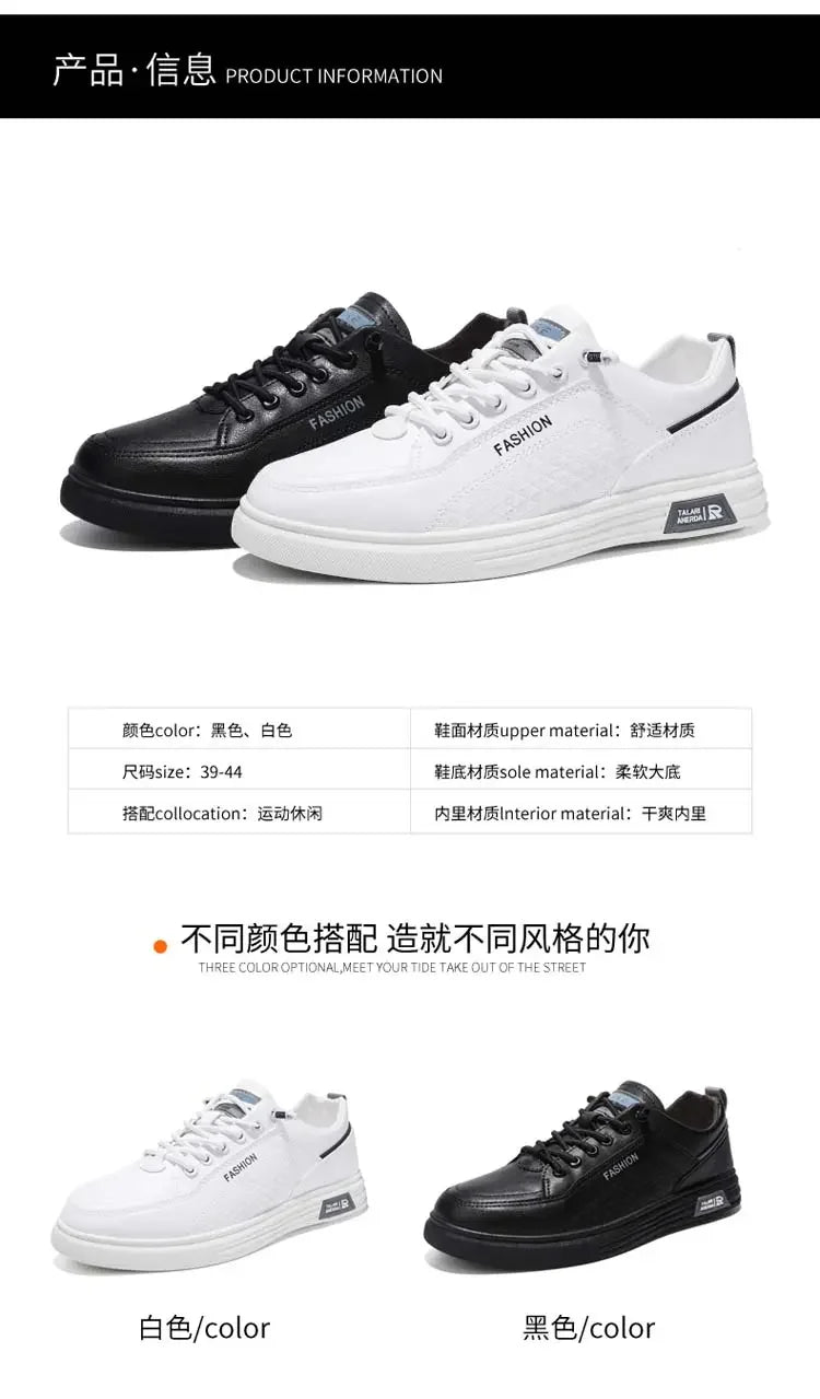 Men Versatile Leather Board Shoes Platform Sports Light Tenis Masculino Casual Shoes Comfortable Anti Slip Lazy Hiking Shoes