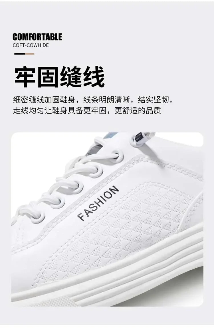 Men Versatile Leather Board Shoes Platform Sports Light Tenis Masculino Casual Shoes Comfortable Anti Slip Lazy Hiking Shoes