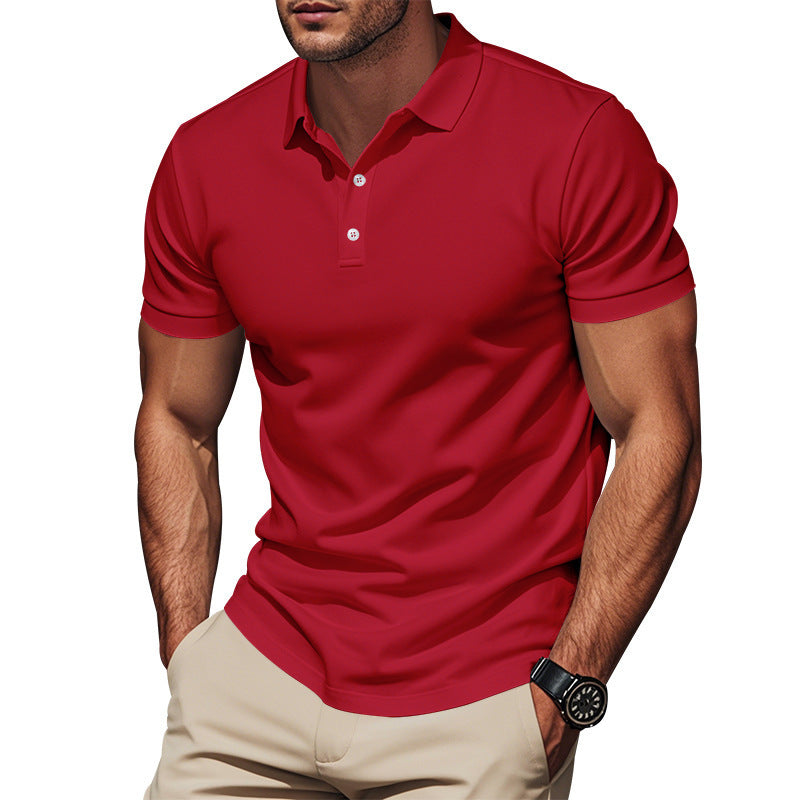 Men's Gentleman Loose Breathable Lapels Short Sleeve